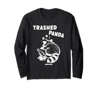 Trashed Panda Hangover Social Media Crazy Drunk Raccoon Long Sleeve T-Shirt