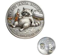 Trashed Panda Incident Challenge Coin, Funny Raccoon Drinking Coin, Humor Bar Token for Drinkers, Humor Bar Token, for Drinkers Humor Collectors (1pcs)