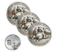 Trashed Panda Incident Challenge Coin - Funny Raccoon Drinking Coin, "Just One More" Humor Bar Token, Novelty Gag Gift for Party Lovers & Drinkers (3pcs)