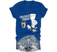 Trashed Panda Shirt Trashed Panda T-Shirt Drunk Raccoon Shirt Sapphire Blue