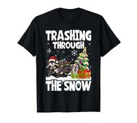 Trashing Through the Snow Christmas Racoon Raccoon T-Shirt