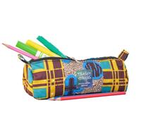 Trashy Bags Africa - Pencil Case Stationary Organiser - Made from Upcycled Plastic Waste and Fabric Off-Cuts - Handcrafted Fabric Outer - Suitable for Kids - Wipe Clean