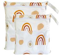 TRASUN Wetbag Nursery Wet Bag Nappy Bags Swimming Equipment Wet and Dry Changing Bag Pack of 2, rainbow sun, 2er-Pack, Pack sack