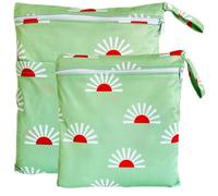 TRASUN Wetbag Nursery Wet Bag Nappy Bags Swimming Equipment Wet and Dry Changing Bag Pack of 2, sun, 2er-Pack, Pack sack