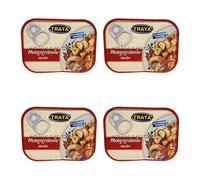 Trata Greek Musky Octopus in Piquant Sauce Net Weight 400gr (Pack of 4 Easy Open tin cans of 100g Each)