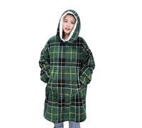 Tratan Check Oversized Blanket Hoodie - Unisex Sherpa Fleece Hooded Blanket & Giant Pullover