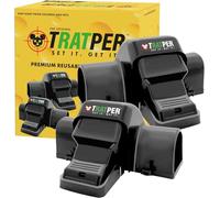 Tratper Rat and Chipmunk Traps. Prevents Accidental Triggering with Dual Tunneled Design. Covered Snap Traps for Humane Kill, Reusable, Pest Control for Rats, Indoor & Outdoor Use. 2 Pack