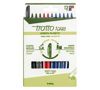 Tratto 1 Green Plastic pencil case 12 pcs
