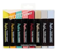 Tratto Video Pastel Highlighters, Multi-Colour, Pack of 8