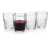 Trattoria Stemless Vino da Tavola - Small & Stackable Italian Wine Tumblers, 4-Piece Set (Gift Box Collection)