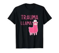 Trauma Llama Cute Female Nurse Womens Nursing School Student Value Graphic T-Shirt, Men, Black, M
