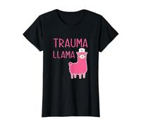 Trauma Llama Cute Female Nurse Womens Nursing School Student Value Graphic T-Shirt, Women, Black, M