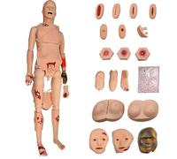 Trauma Patient Care Manikin for First Aid Practice, Multi-Functional Wound Care Simulator with 8 Trauma Modules, 170Cm Burn Model for Nursing Training