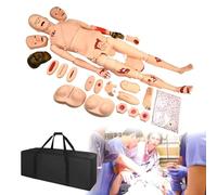Trauma Patient Care Manikin Model, Full Body Life Size Burn Human Model PVC Nursing Training Simulator With Wound Modules Anatomical For Teaching Pratice(Male)