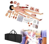 Trauma Patient Care Manikin Model, Full Body Life Size Burn Human Model PVC Nursing Training Simulator With Wound Modules Anatomical For Teaching Pratice(Female)