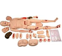 Trauma Patient Care Manikin Model, PVC Patient Wound Care Simulator with Wound Modules, Full Body Life Size Burn Human Model for Nursing Medical Training Teaching,Female