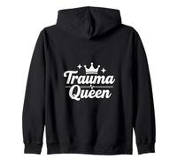 Trauma Queen Nurse Life Funny Medical Script Design Zip Hoodie