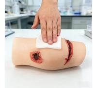 Trauma Wound Trainer, Professional Thigh Stab Wound Simulator, Reusable Wound Packing Tool, Knee Joint and Bone Model, for Medical School Emergency Paramedic Training, First Aid Training Courses