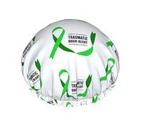 Traumatic Brain Injury Awareness Month Shower Caps Reusable Bath Cap Elastic Bathing Shower Hat Soft Waterproof For Hair Caps Of All Hair Lengths