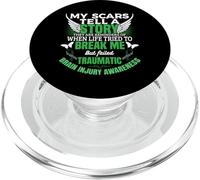 Traumatic Brain Injury Awareness TBI Green Ribbon Men Women PopSockets PopGrip for MagSafe
