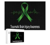 Traumatic Brain Injury Survivor Heartbeat Puzzles for Adults 300 PCS Wooden Jigsaw Puzzle Funny Puzzle for Home Wall Decor
