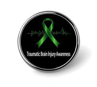 Traumatic Brain Injury Survivor Heartbeat Round Button Pins Lapel Pin Brooch Badge Clothing Hats Decor for Women Men Gifts