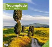 Traumpfade Broschürenkalender 2026 - 30x30 - Art12: Beruhigender Wege-Kalender im schlanken Hochformat (aufgeklappt 30x60 cm) | Eintrage-Kalendarium