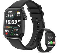 TRAUSI Smart Watches for Women Men, 1.83 inches HD Smartwatch with 120 Sports Modes, Heart Rate/Sleep Monitor, IP67 Waterproof, Bluetooth Call & Music Control for iPhone/Android (Black)