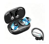 TRAUSI Wireless Earbuds Bluetooth Headphones, Bluetooth 5.3 Stereo Over Ear Buds,Noise Cancelling Mic, IPX7 Waterproof Earphones for Workout/Running,Black