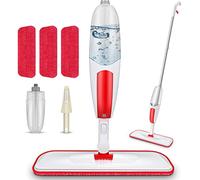 TRAV-ROUND Spray Mops for Cleaning Floors with 3pcs Washable Pads, Spray Floor Mop with 550ML Refillable Bottle Dry Wet Microfibre Flat Mop for Kitchen Wooden Hardwood Laminate Ceramic Tile