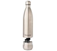 Travah Travel Water Bottle Stainless Steel with Storage for Cash, Keys, Valuables Insulated Bottle for Men and Women Hot and Cold Water Bottle Leak-Proof (Silver)