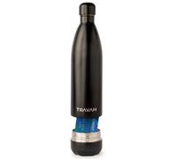 Travah Travel Water Bottle Stainless Steel with Storage for Cash, Keys, Valuables Insulated Bottle for Men and Women Hot and Cold Water Bottle Leak-Proof (Matte Black)