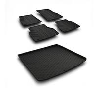 TRAVALL Rubber Boot Mat & Floor Mats Bundle compatible with BMW 3 Series (2023-) Estate Premium Rubber Car Mats Easy to Clean Black Anti Slip All-Weather Protection