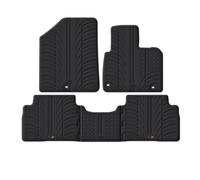 Travall Kia Sorento (2014-2018) Rubber Car Mats Waterproof Raised Edge Tailored Fit Heavy-Duty Accessories With Clips Easy Clean