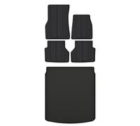 Travall Rubber Boot Mats & Car Mats Bundle compatible with Audi A6 Avant/Allroad (2018-Current) Heavy Duty Floor Mats Moulded Premium Mats Easy Clean Black with Clips