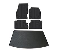 Travall Rubber Boot Mats & Car Mats Bundle compatible with FORD ESCAPE (2012-2019) KUGA (2013-2019) Heavy Duty Floor Mats Moulded Premium Mats Easy Clean Black with Clips - Anti Slip