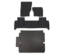 Travall Rubber Boot Mats & Car Mats Bundle compatible with Landrover Discovery 5 (2016-Current) Heavy Duty Floor Mats Moulded Premium Mats Easy Clean Black with Clips - Anti Slip