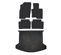 Travall Rubber Boot Mats & Car Mats Bundle compatible with Mazda CX-5 (2016-Current) Heavy Duty Floor Mats Moulded Premium Mats Easy Clean Black with Clips - Anti Slip All-Weather Protection