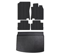 Travall Rubber Boot Mats & Car Mats Bundle compatible with Nissan Qashqai (2013-2021) Heavy Duty Floor Mats Moulded Premium Mats Easy Clean Black with Clips - Anti Slip All-Weather Protection