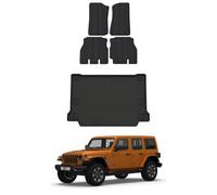 TRAVALL Rubber Car Mats & Boot Liner for Jeep Wrangler (2018+) [4 Door]