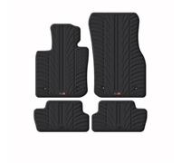 TRAVALL Rubber Car Mats compatible with Land Rover Defender 90 (2020-) (5PCS+FIX) Heavy Duty Floor Mats Moulded Premium Mats Easy Clean Black with Clips - Anti Slip All-Weather Protection