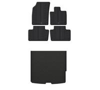 TRAVALL Rubber Boot Mat & Floor Mats Bundle compatible with Volvo XC90 (2014-) Premium Rubber Car Mats Easy to Clean Black Anti Slip All-Weather Protection