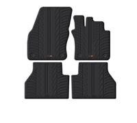 TRAVALL Rubber Car Mats for VW Caddy (2022-) Car Floor Mats Hard-Wearing Heavy Duty Moulded Premium Mats Easy Clean Black with Clips - Anti Slip All-Weather Mud Sand Water Protection