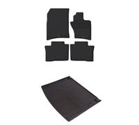 TRAVALL Rubber Boot Mat & Floor Mats Bundle compatible with VW Touareg (2010-2018) Premium Rubber Car Mats Easy to Clean Black Anti Slip All-Weather Protection