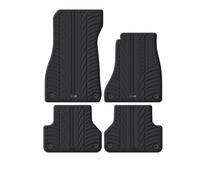 TRAVALL Rubber Car Mats (set of 4) compatible with Audi A4 (2015-Current) Heavy Duty Floor Mats Moulded Premium Mats Easy Clean Black with Clips - Anti Slip All-Weather Protection