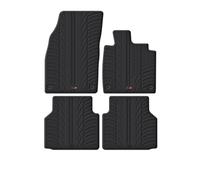 TRAVALL Rubber Car Mats (set of 4) compatible with Audi Q4 E-Tron (2021-Current) Heavy Duty Floor Mats Moulded Premium Mats Easy Clean Black with Clips - Anti Slip All-Weather Protection