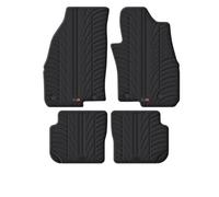 TRAVALL Rubber Car Mats (set of 4) compatible with Fiat Punto (2012-2015) Heavy Duty Floor Mats Moulded Premium Mats Easy Clean Black with Clips - Anti Slip All-Weather Protection