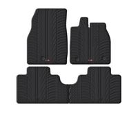 TRAVALL Rubber Car Mats (set of 4) compatible with FORD MUSTANG MACH-E (2021-Current) Heavy Duty Floor Mats Moulded Premium Mats Easy Clean Black with Clips - Anti Slip All-Weather Protection