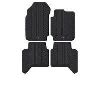 TRAVALL Rubber Car Mats (set of 4) compatible with Ford Ranger (2011-2019) Heavy Duty Floor Mats Moulded Premium Mats Easy Clean Black with Clips - Anti Slip All-Weather Protection