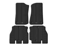 TRAVALL Rubber Car Mats (set of 4) compatible with JEEP WRANGER 4 DOOR (2018-Current) Heavy Duty Floor Mats Moulded Premium Mats Easy Clean Black with Clips - Anti Slip All-Weather Protection